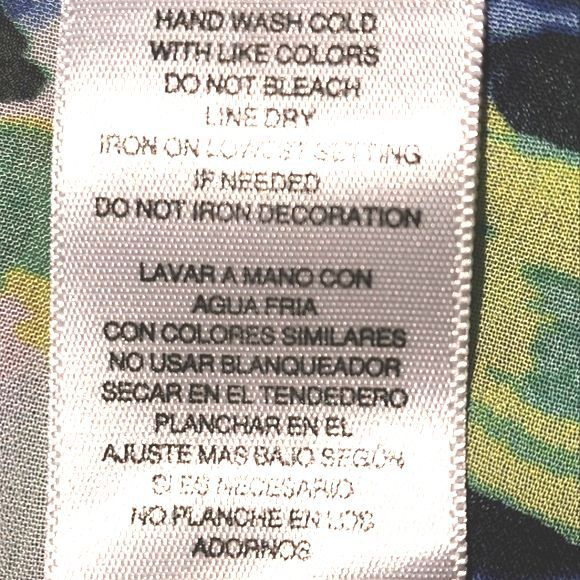 Valerie Stevens Sheer Blue & Green Beaded V-Neck Long Sleeve Tunic Size L - Picture 7 of 7